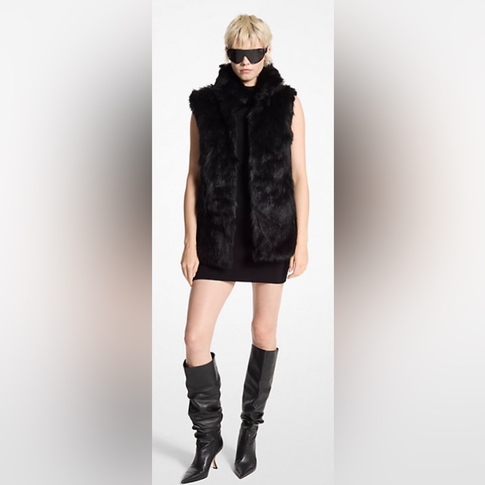 MICHAEL Michael Kors Fur Vest, Black, Size XXS, Excellent Condition!